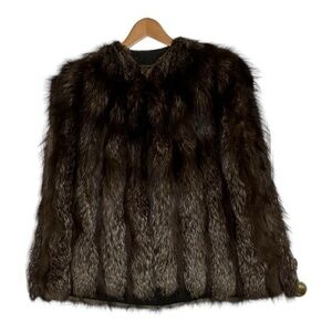 Vintage Arnold Constable Paris & Fifth Avenue New York Brown Fox Fur Cape